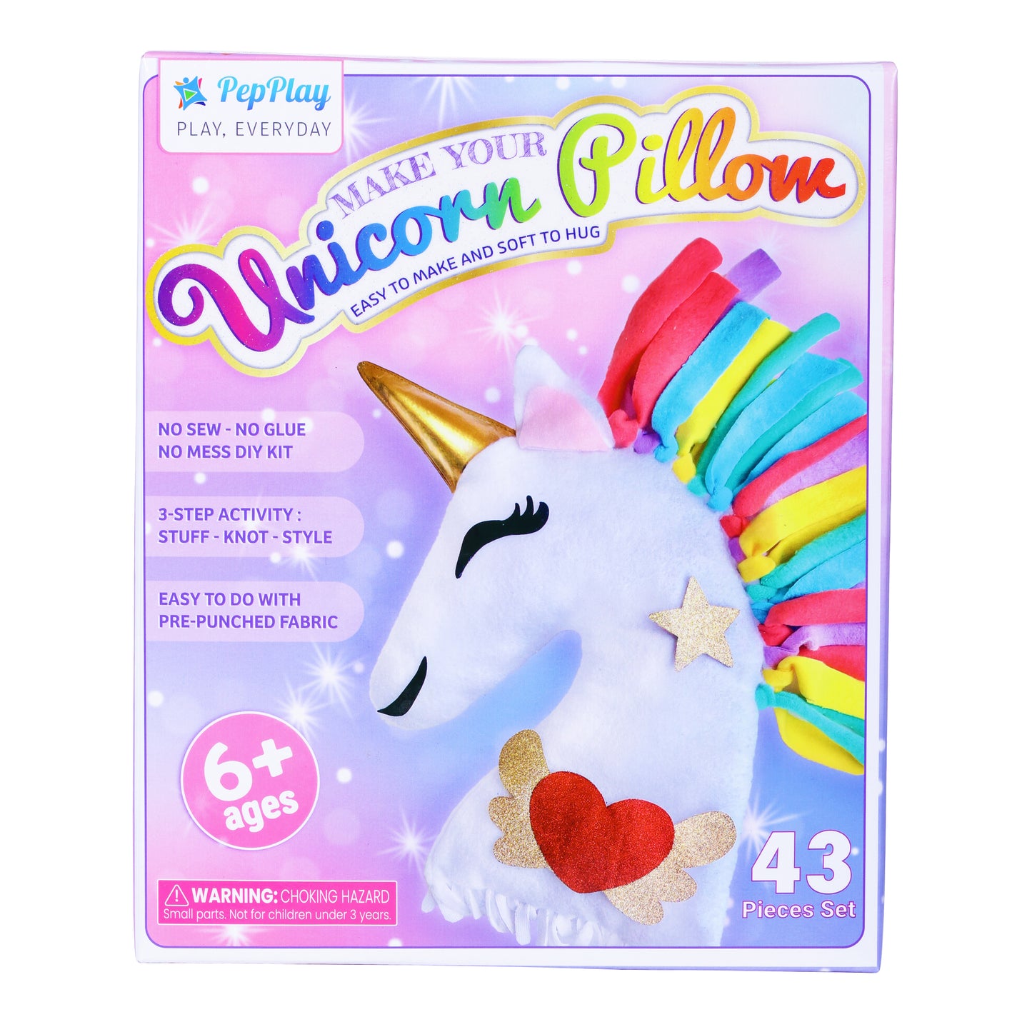 PepPlay Unicorn Pillow DIY kit Art & Craft Activity Kit for Kids