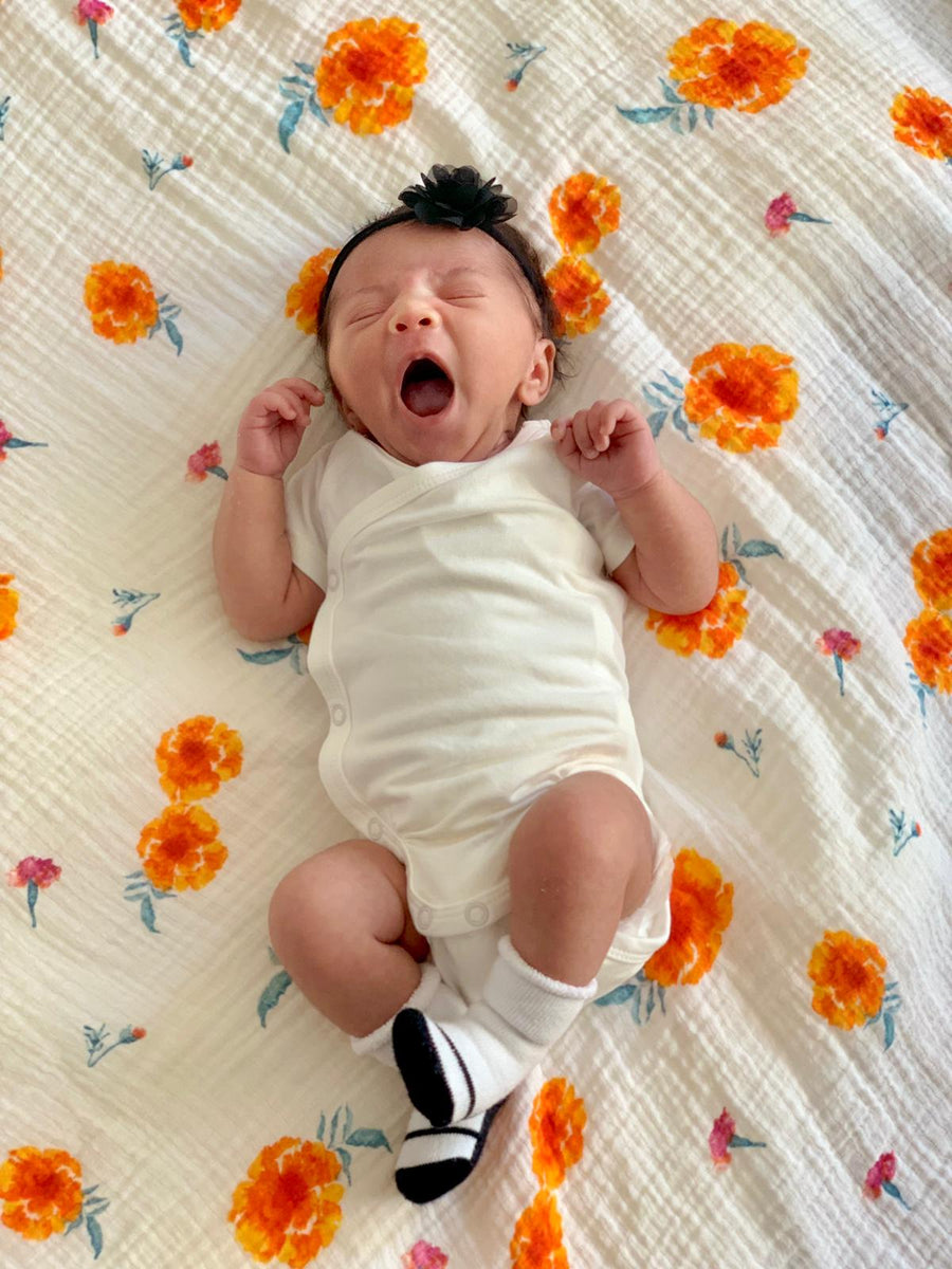 Organic Muslin Swaddle - Marigold