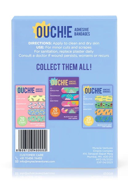 Ouchie Kids Bandages Pack of 20 - Blue