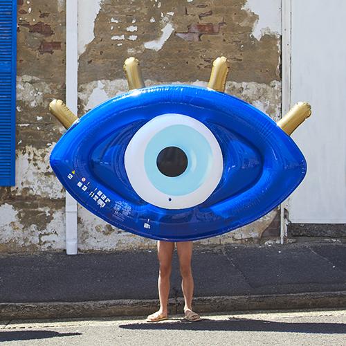 Float Away Lie On Greek Eye - Electric Blue
