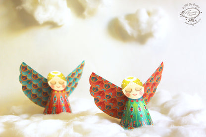 Set of 6 Paper Angels DIY Paper Craft