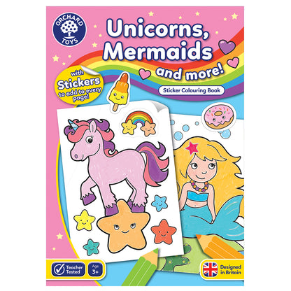 Unicorns, Mermaids and more! Sticker Colouring Book