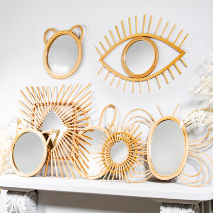 Rattan Eye Mirror