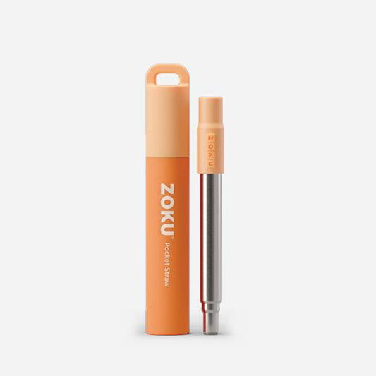 thinKitchen™ Zoku Orange Two Tone Pocket Straw