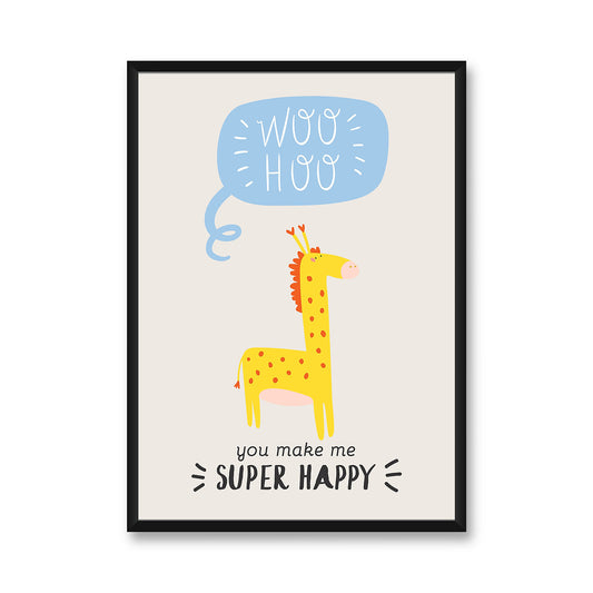 Happy Giraffe - Wall Frame