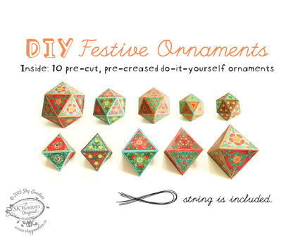Set of 10 Ornaments - DIY Paper Craft Kit