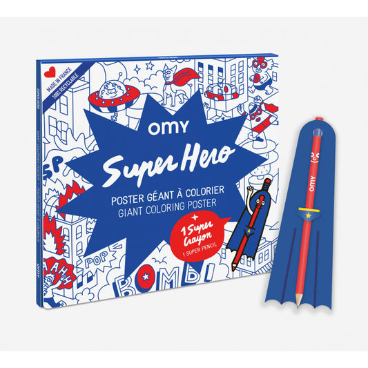 Giant Colouring Poster - Superhero