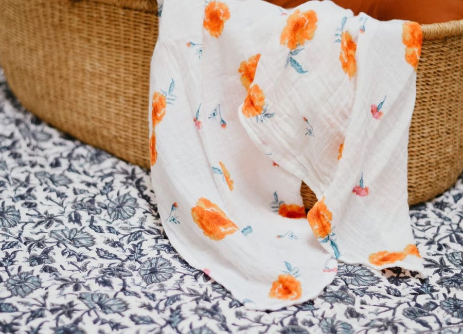Organic Muslin Swaddle - Marigold