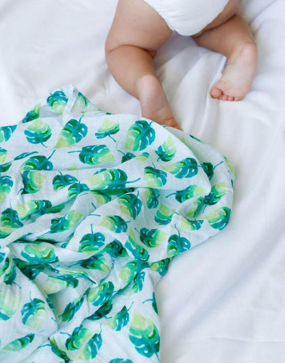 Organic Muslin Swaddle - Leaf