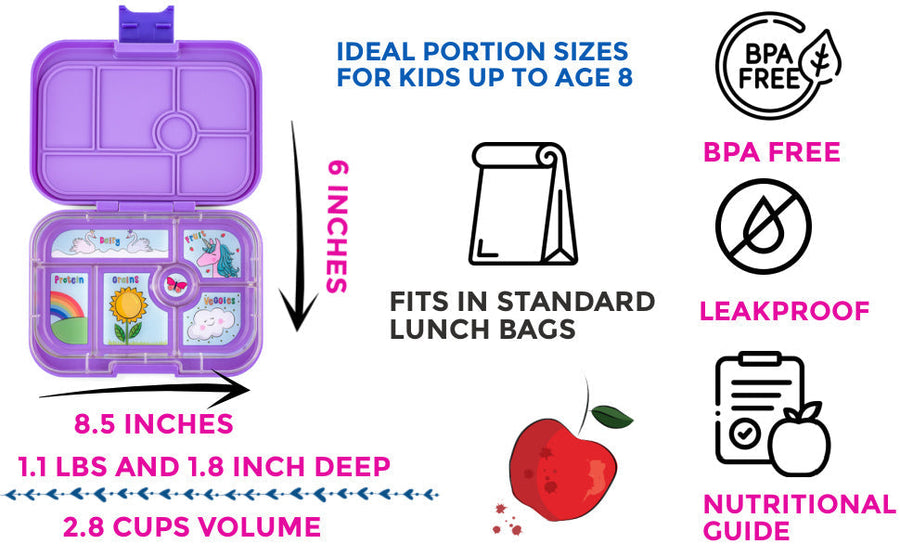 Yumbox 6 Section Original- Dreamy Purple Unicorn