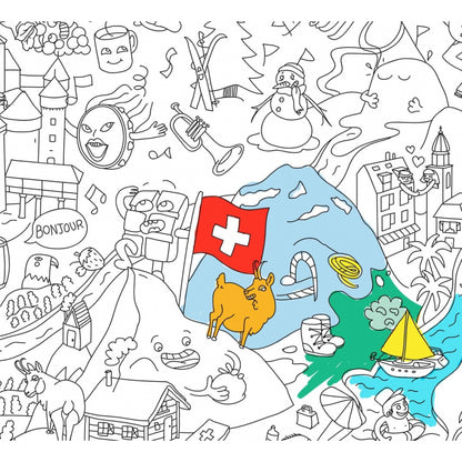Giant Colouring Poster - Switzerland